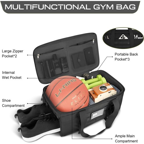 600D Custom Multi-Purpose Convertible Bag with WetDry Separation (2)