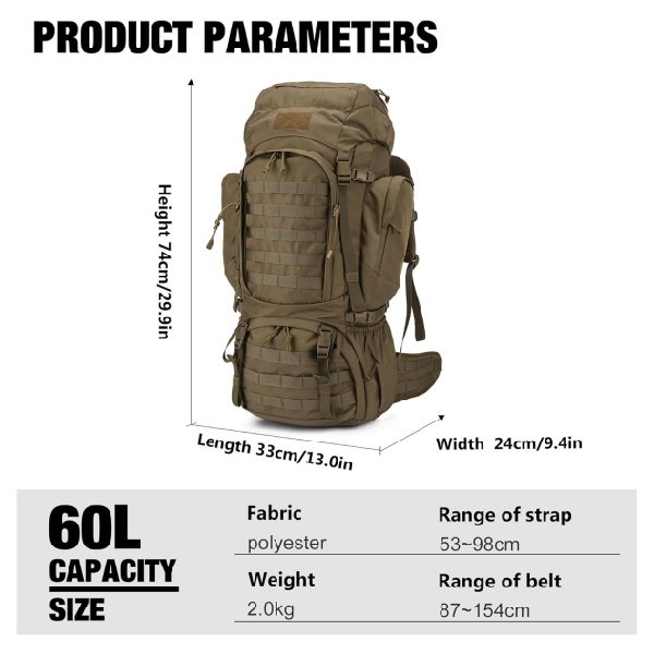 80L Tactical Backpack OEM ODM Customizable