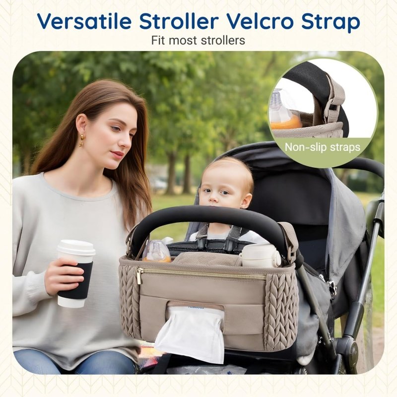 Adjustable Stroller Organizer with Insulated Pocket