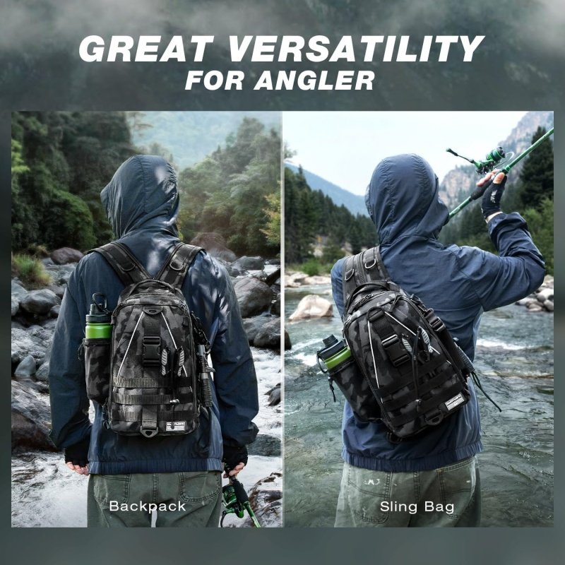 Bulk Fishing Sling Bag with Tackle Storage