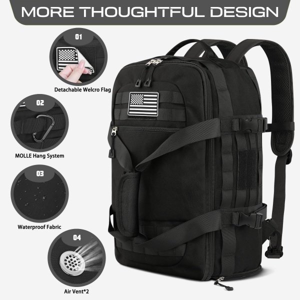 Custom MOLLE Utility Duffel Convertible Backpack, Tote & Shoulder Bag