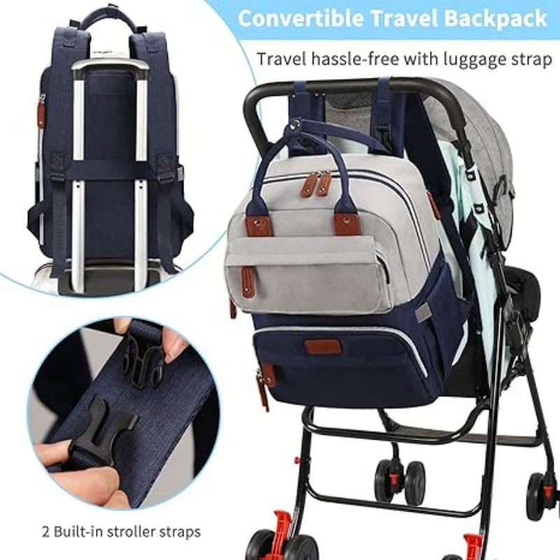 Custom Multiple Pockets Diaper Bag Backpack (1)