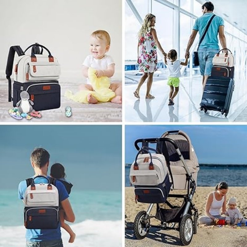 Custom Multiple Pockets Diaper Bag Backpack (5)