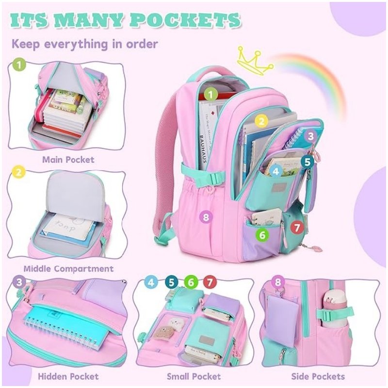 Multi-Compartment Student Backpack