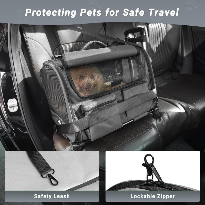 Multi-functional pet transport bag for vehicles