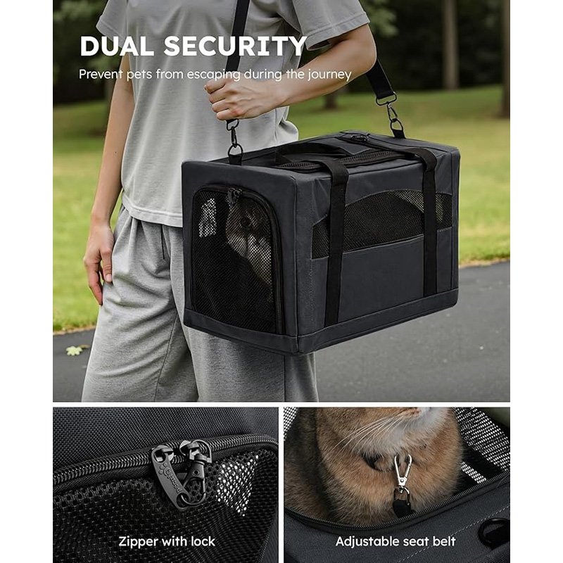Portable safety leash pet carrier