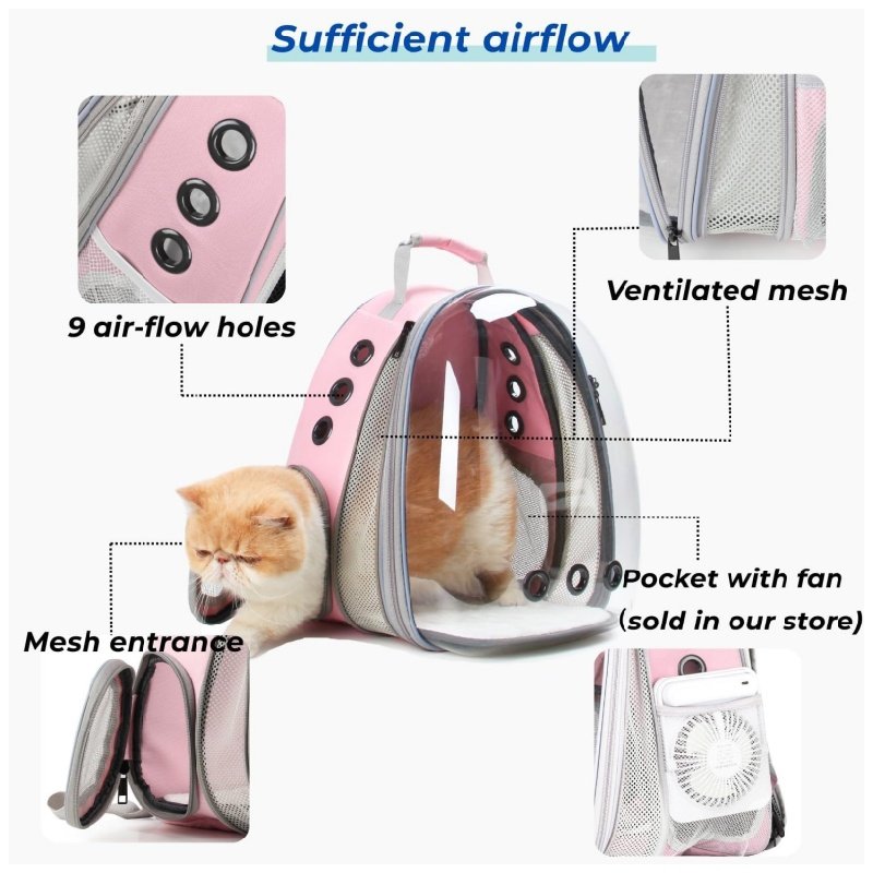 Transparent and breathable pet travel backpack
