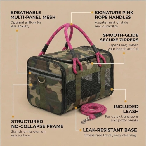 2Custom Soft-Sided Pet Carrier for Daily Travel