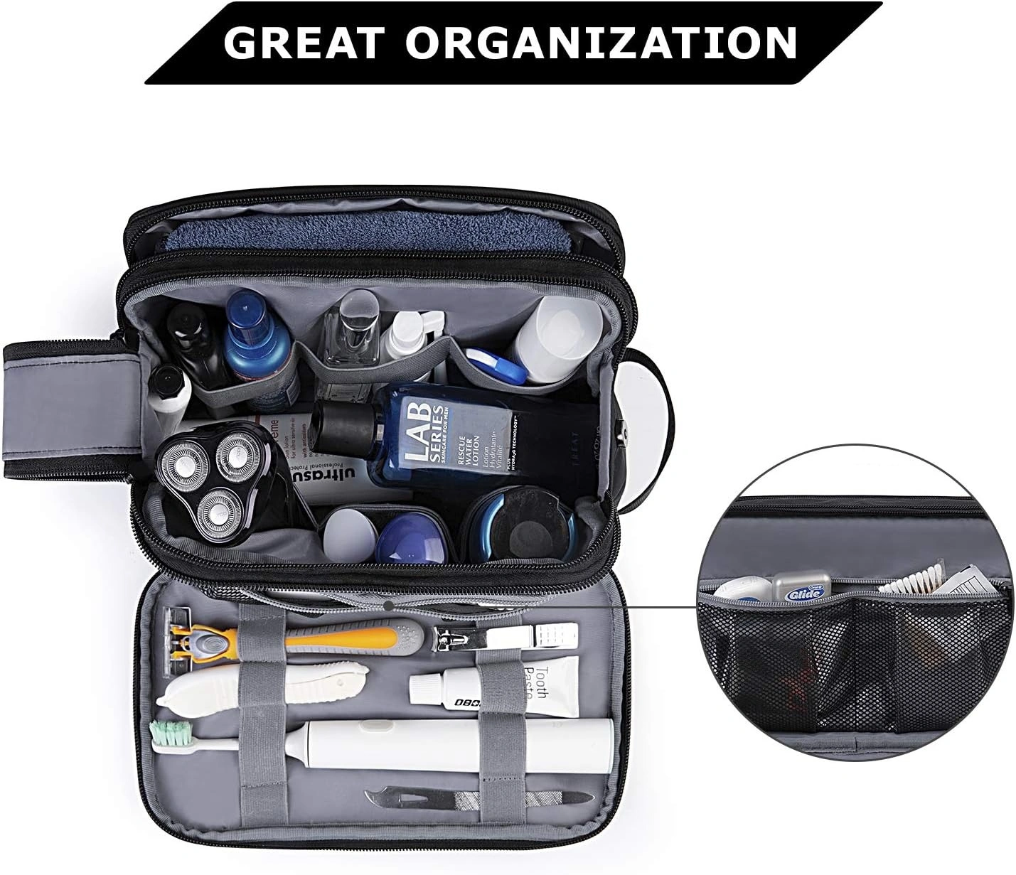 Compact Travel Toiletry Organizer for Men Kit