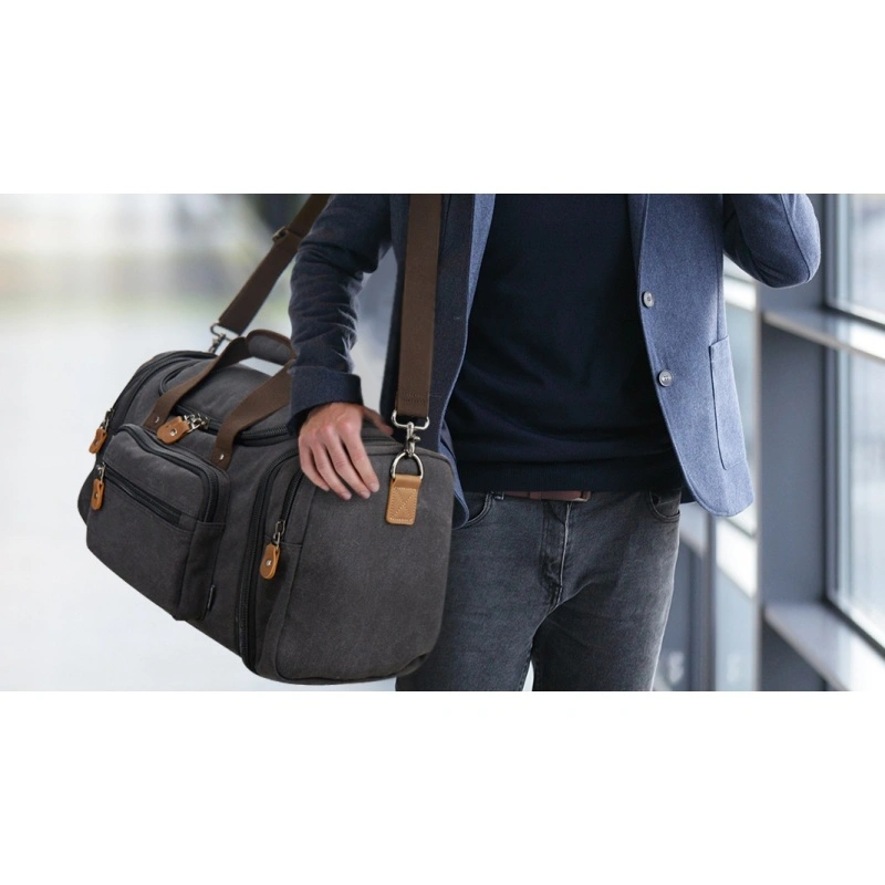 Custom Canvas Weekender Bag With Shoe Storage