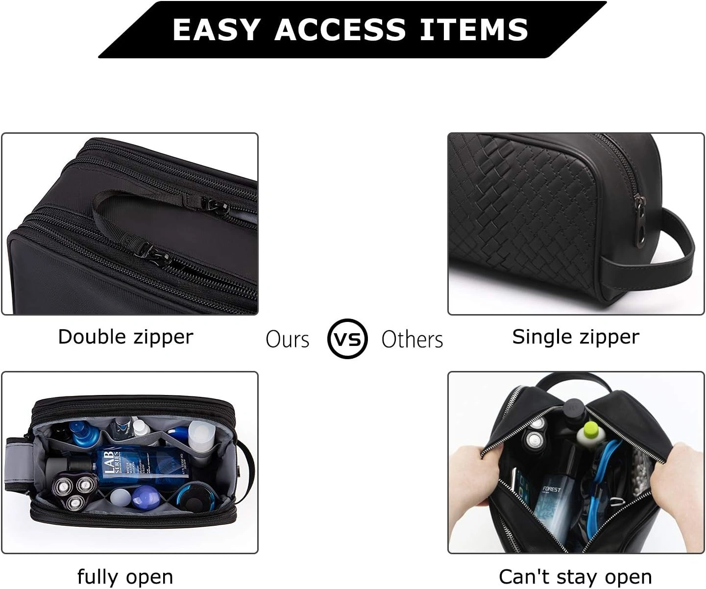 Hanging Toiletry Bag for Men Travel Dopp Kit