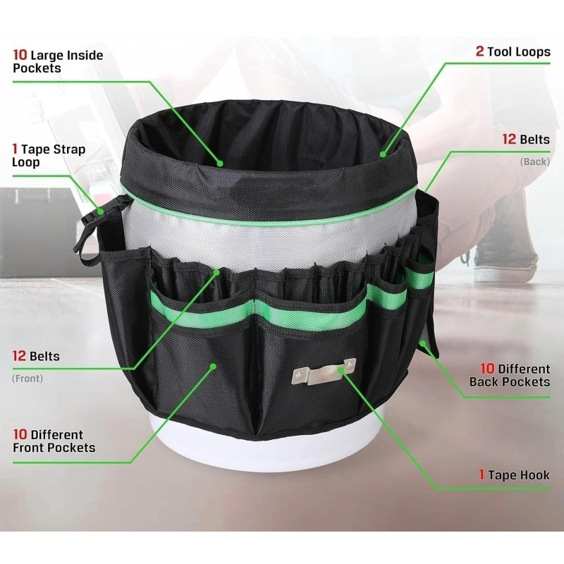 Heavy Duty Bucket Tool Organizer with Pockets (1)