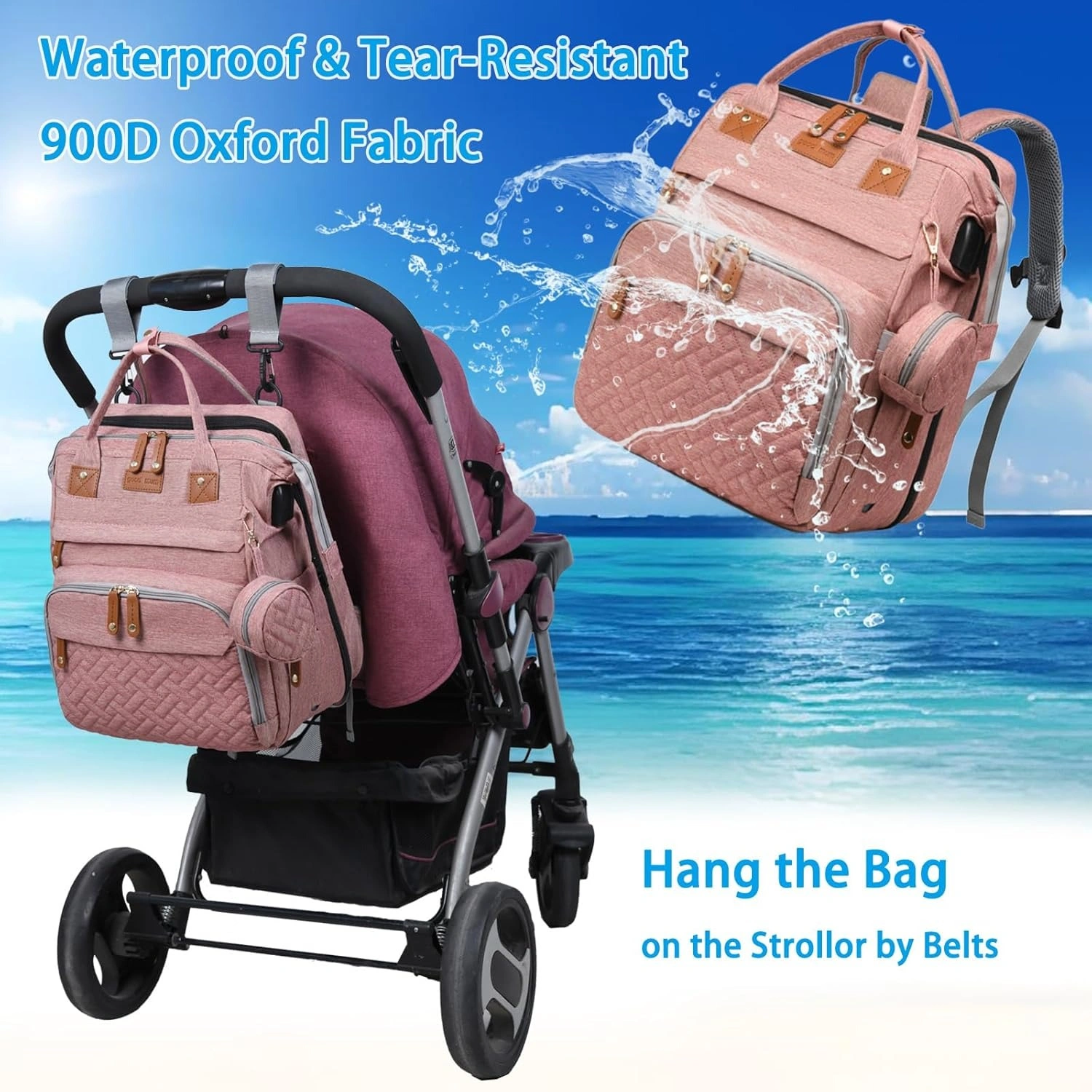 Large Diaper Backpack with USB Charging (1)