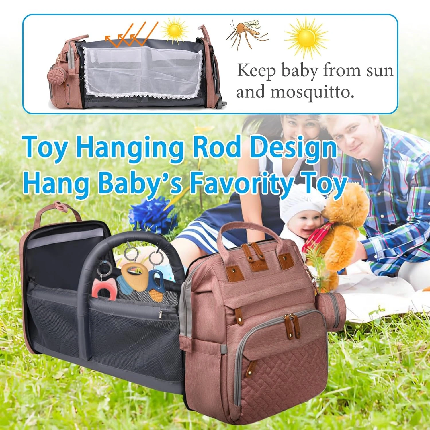 Mom Dad Waterproof Large Diaper Bag (1)