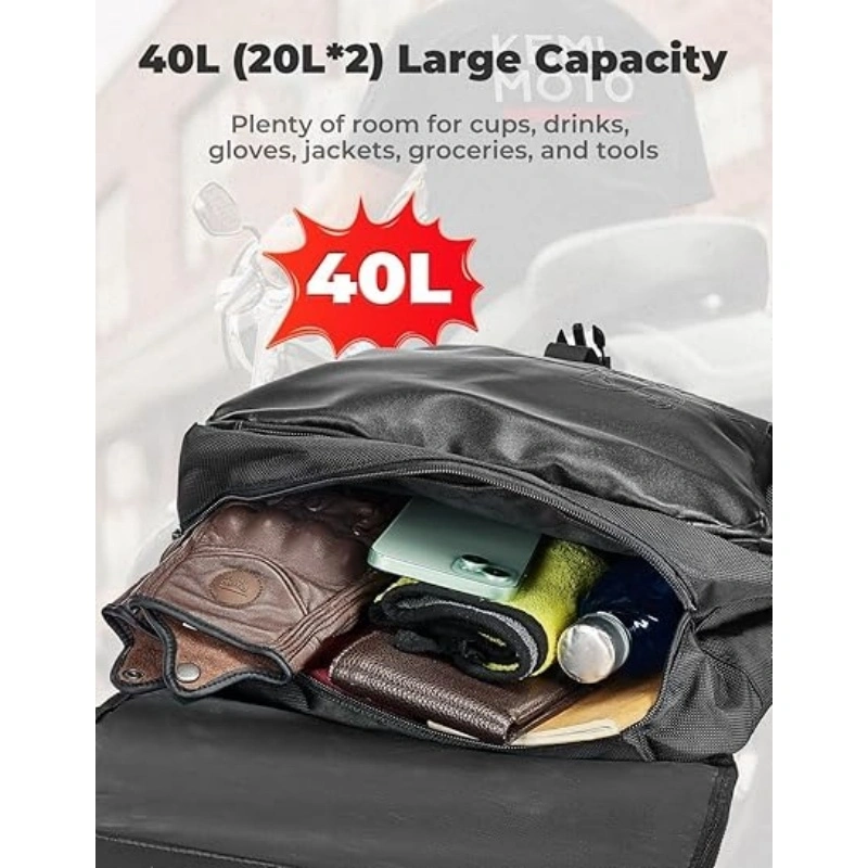Motorcycle Panniers Bags with Dual Zippered Compartments (1)