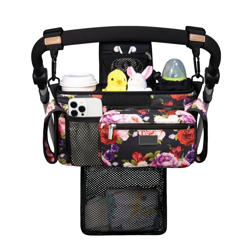 OEM Stroller Caddy with Detachable Mesh and Insulated Holders (1)