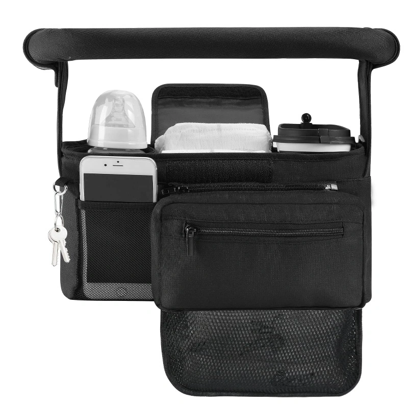 OEM Universal Stroller Organizer with Non‑Slip Velcro Straps (1)