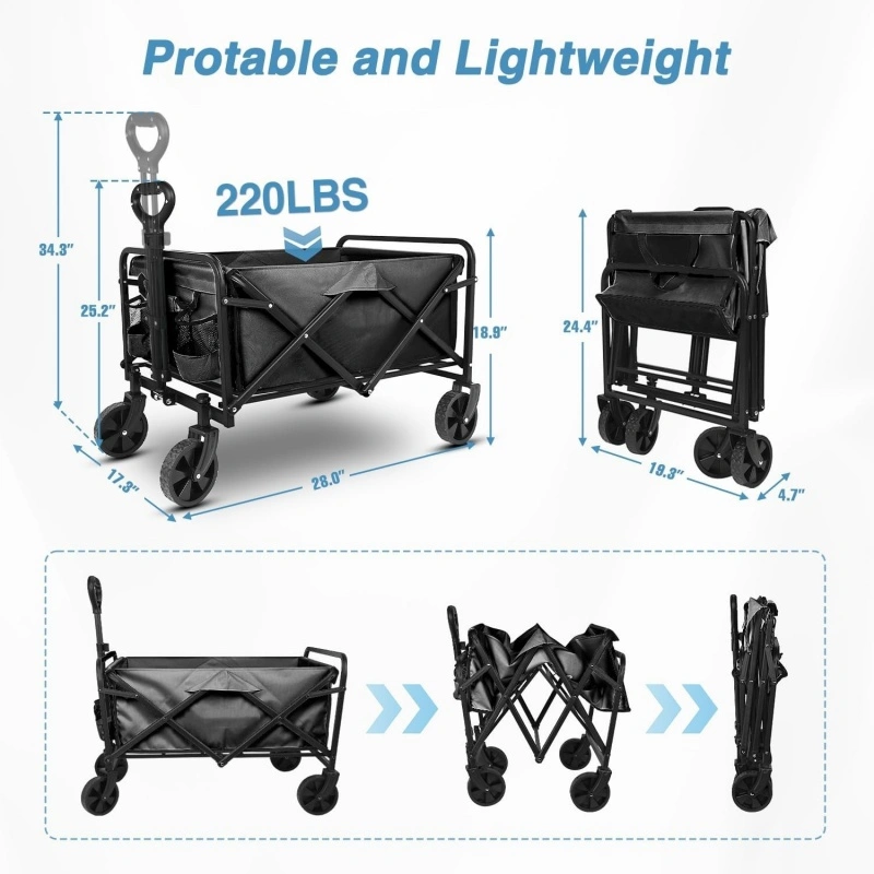 Customize Heavy Duty Collapsible Wagon for Groceries and Gear (1)