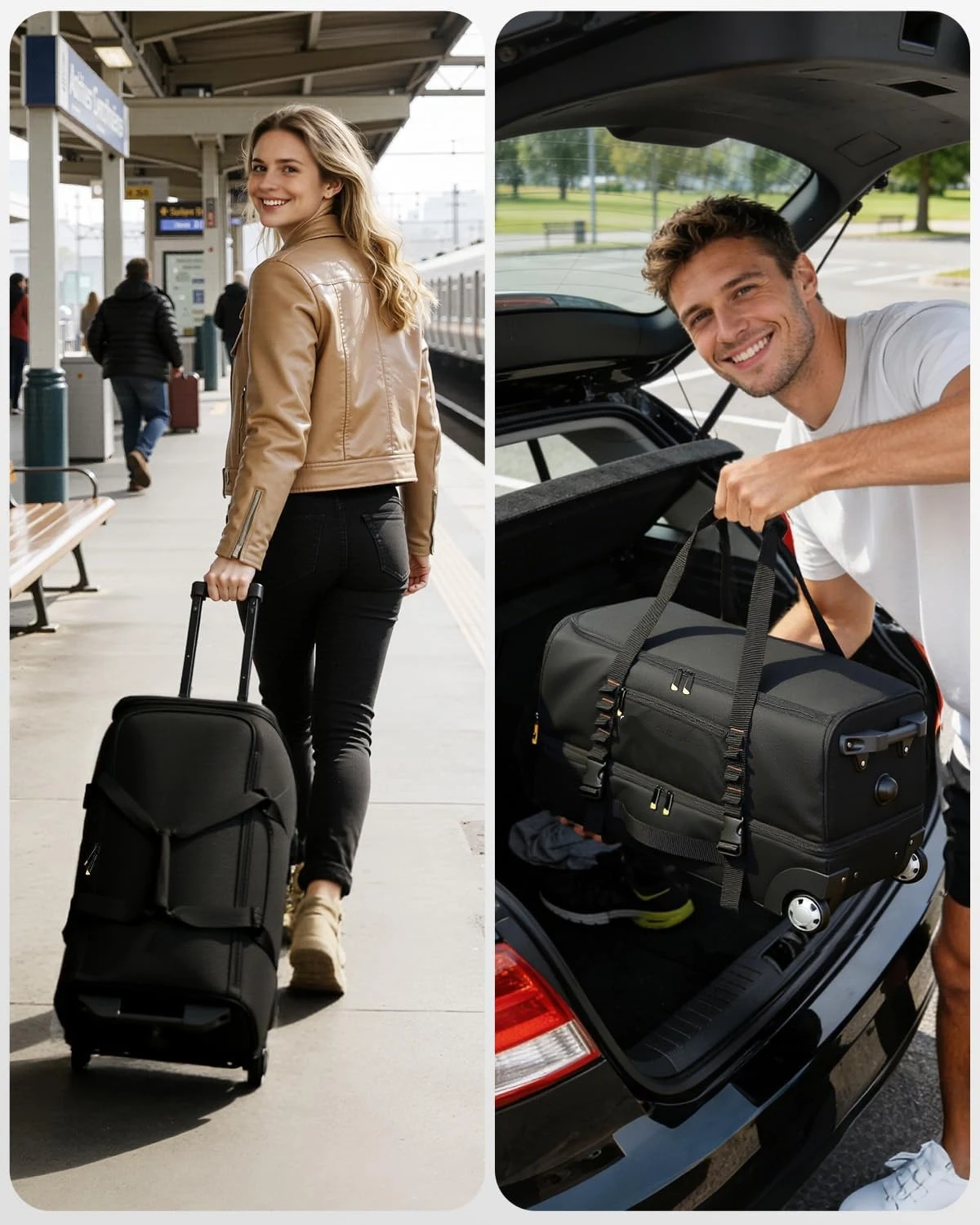 Customized Portable Rolling Duffel for Short Travel Needs