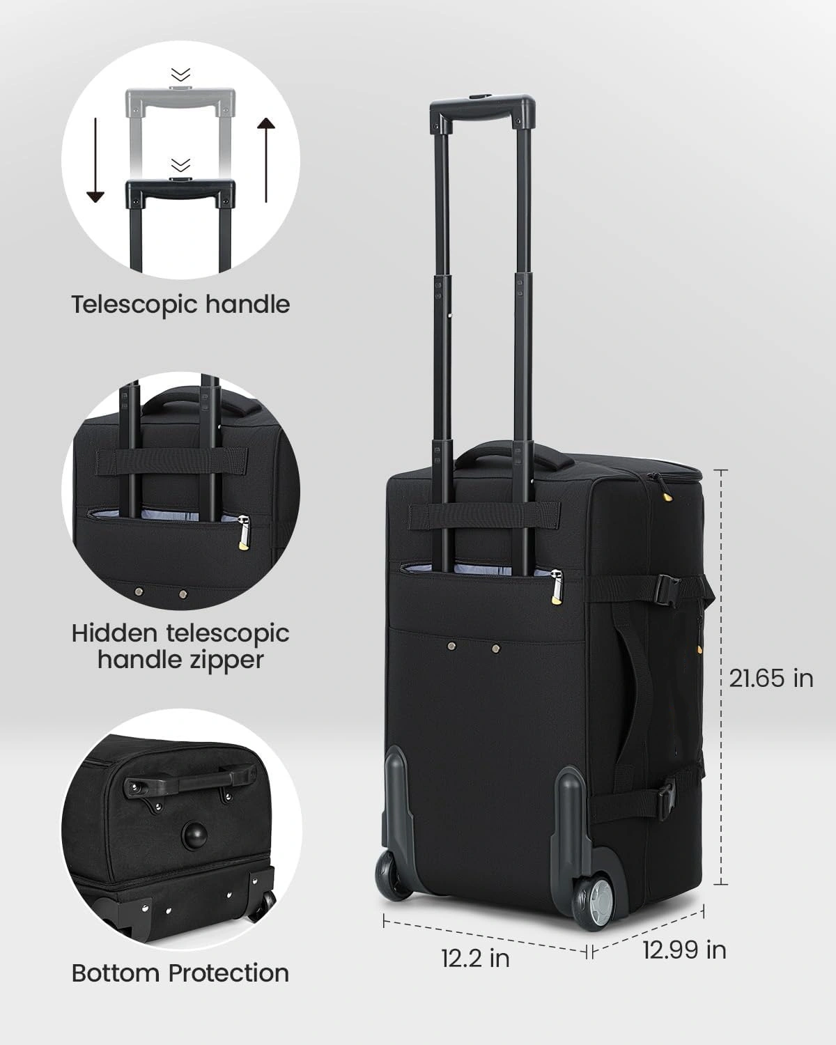 Factory Direct Rolling Duffel for Weekend Getaways
