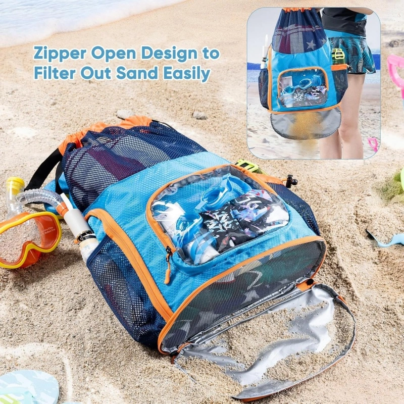 Factory Multi-Pocket Beach Backpack with Wide Straps (1)