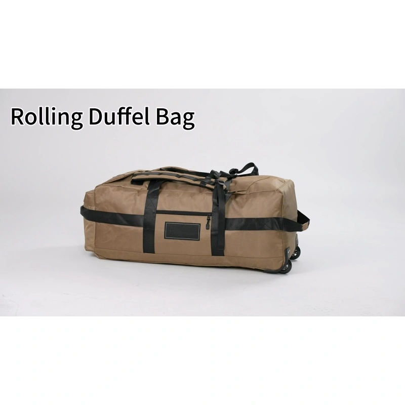 Khaki Color Wheeled Duffel Real Shot