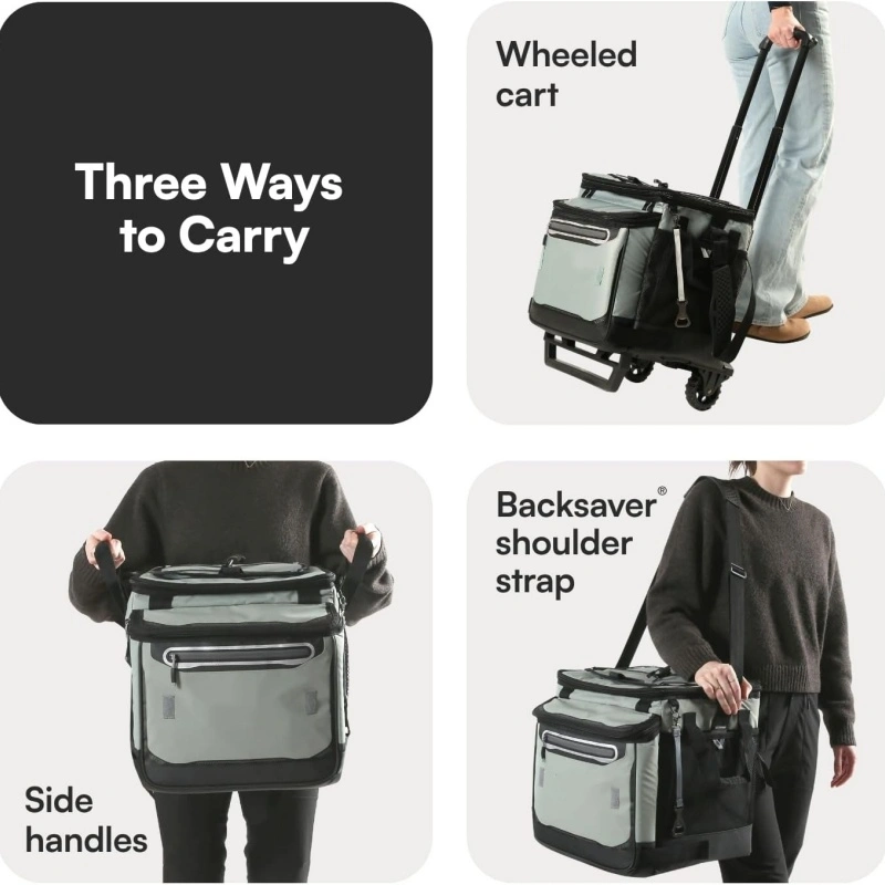 Portable Rolling Cooler with Shoulder Strap Customize (1)