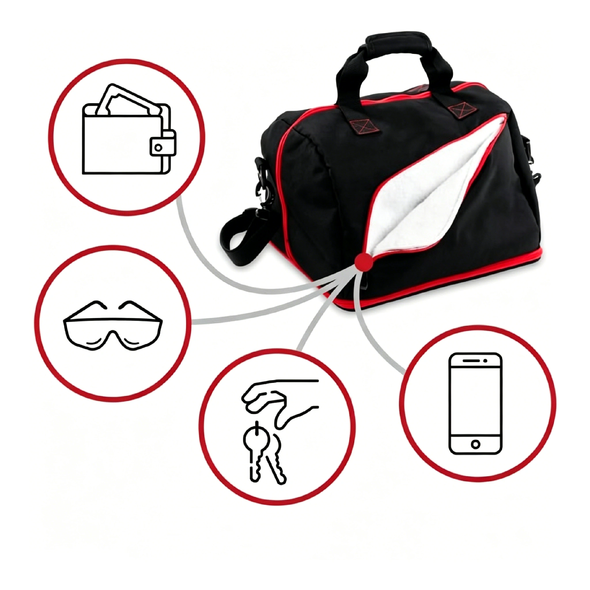 Red Trim Carry-on Organizer Bag
