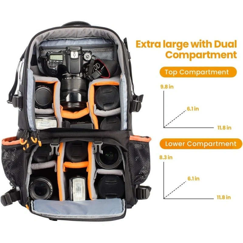 Customizable Large Camera Backpack Ergonomic Support Dividers (1)