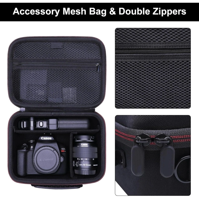 Customizable Small Camera Pouch Padded Dividers Mesh Pocket (1)