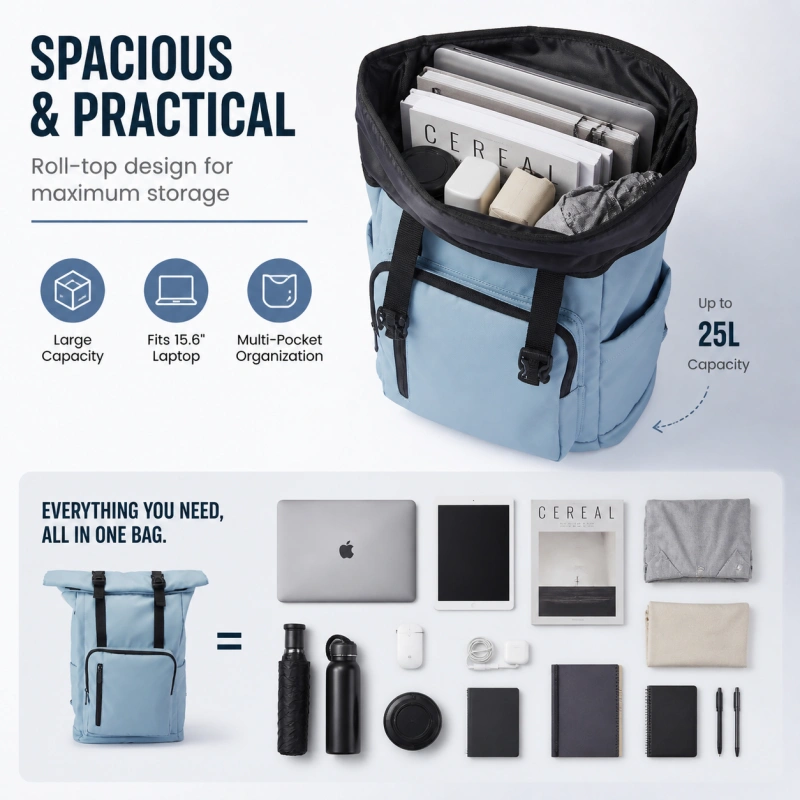 Customize Lightweight Travel Backpack with Laptop Compartment (1)
