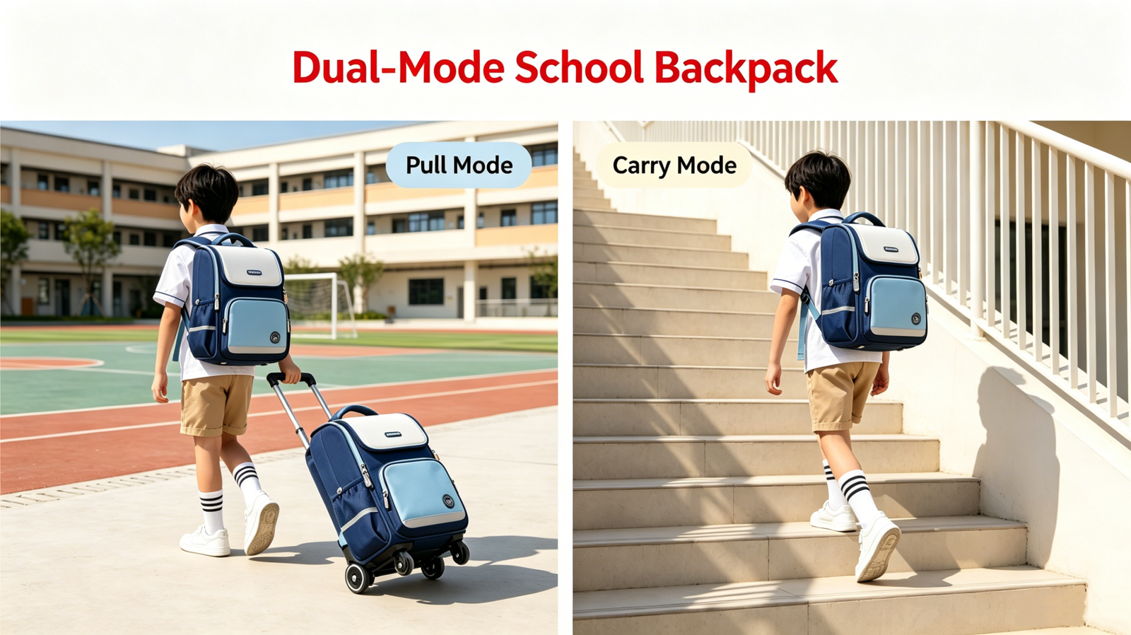 Dual-Mode School Backpack