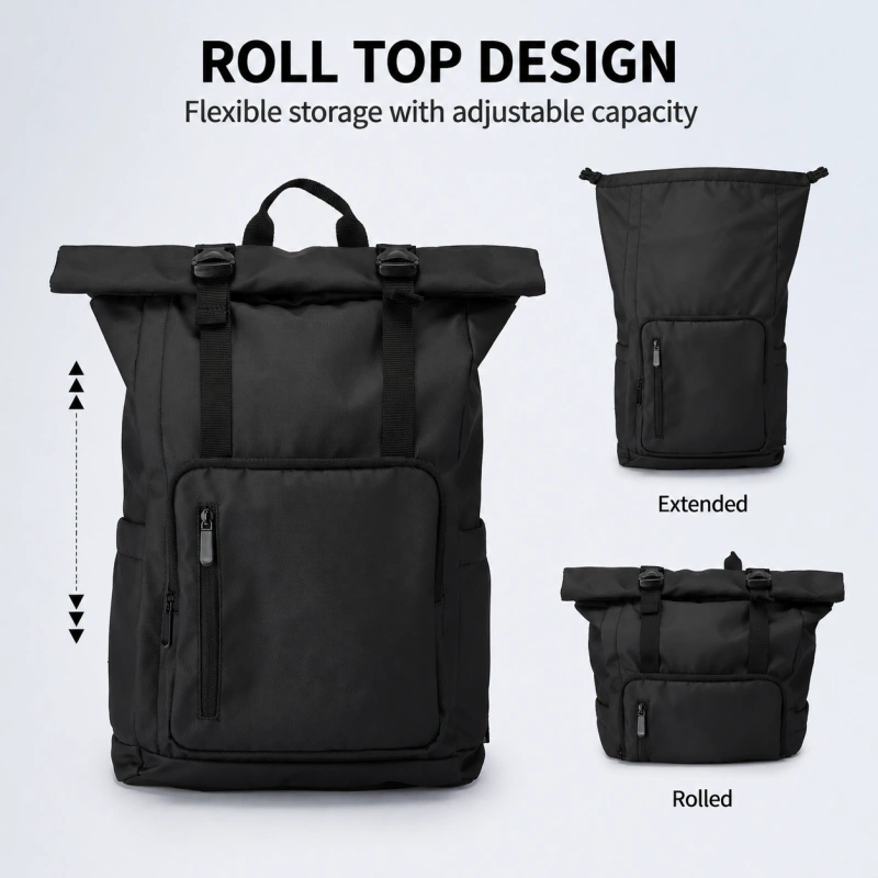 Factory Direct Casual Roll Top Bag for Work School (1)