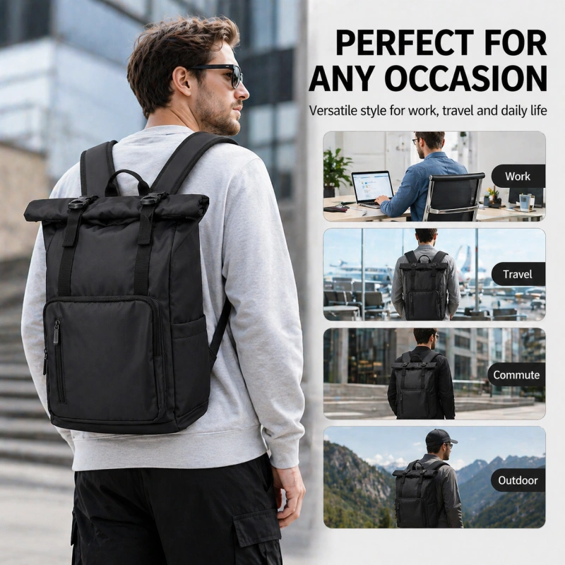 OEM Roll Top Daily Backpack for Commute and Travel (1)