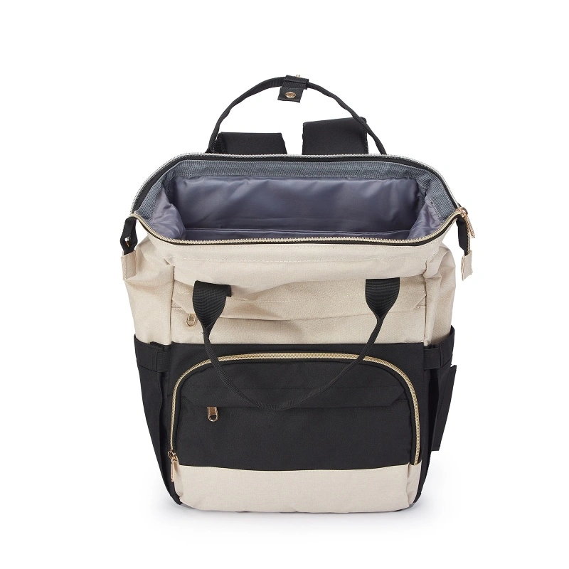 OEM color-block backpack with USB charging port (1)